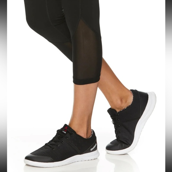 NWT Reebok Vigor High-rise Skinny Capri Black Mesh Panel Insert REW192LE07005 XS - Picture 3 of 13